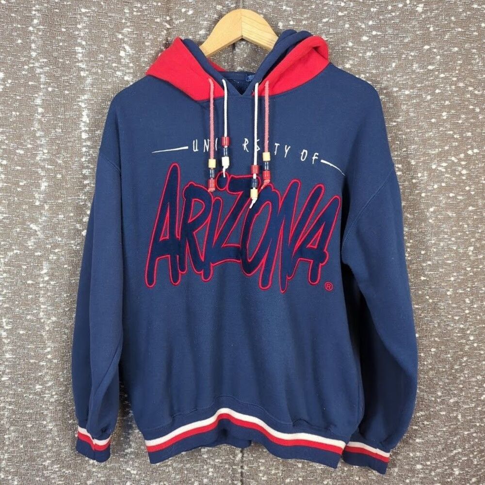 Vintage University of Arizona Wildcats Starter Embroidered Blue Hoodie‎ Size M